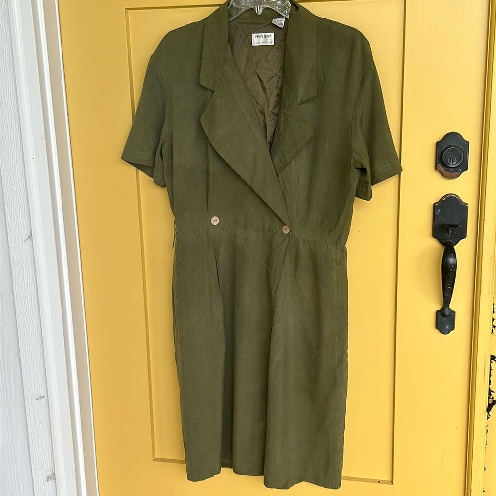 Green silk dress VTG 90’s!